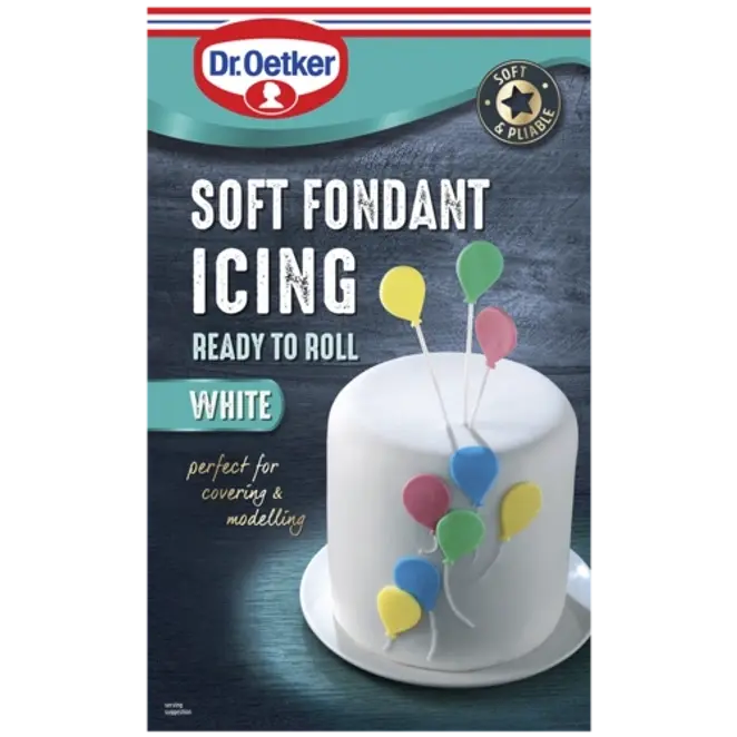 Soft Fondant White Icing Ready to Roll - Icings Marzipan | Dr. Oetker